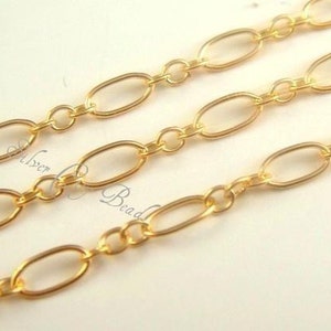 Gold Filled 5 feet Oval Long and Short Chain, 6x 3mm