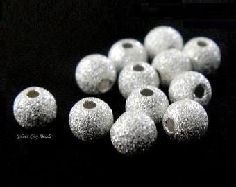 Sterling Silver Stardust Beads Star Dust Round Bead  3mm, Select your quantity