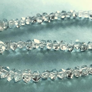 Herkimer Diamonds Beads, 5-7mm Double Terminated, Natural Healing Crystals, April Birthstone, Brides, Nugget Beads