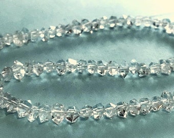 Herkimer Diamonds Beads, 5-7mm Double Terminated, Natural Healing Crystals, April Birthstone, Brides, Nugget Beads