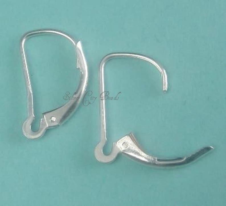 Sterling Silver Lever back Earwires Interchangeable Ear Wires, 6 Pcs, 9.7x15.6mm BULK Wholesale image 1