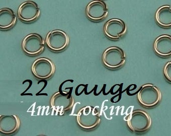 4mm Locking Jump Rings, 14k Gold Filled Hard Snap, Jump Locks, Tempered Wire, 22 ga secure