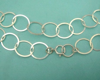 FINISHED Charm Bracelet Chain, Lisa Taubes Sterling Silver Flat Cable Bracelet Chain, 10.5x9mm, Bulk Wholesale Chains