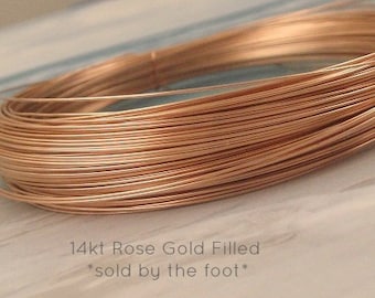 ROSE GOLD Wire, 26 gauge ga g, 14k Rose Gold Filled,  Bulk, half hard, round, Select Your Size, wholesale wire