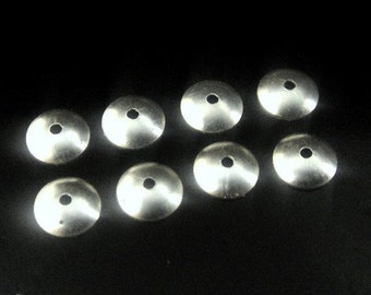 Sterling Silver Bead Cap,  20 pcs Small Plain Bead Cap, 4mm hole.5mm