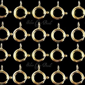 14k gold filled clasps, 100 Pcs- SUPER BULK- 5mm Spring Ring, Closed Ring, GC145