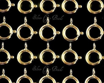 14k gold filled clasps, 100 Pcs- SUPER BULK- 5mm Gold Filled Spring Ring Clasps- Closed Ring, GC145