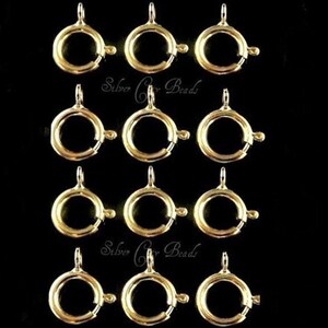 Spring Ring Gold Filled Clasps, 10 Pcs- BULK- 5.5MM Gold Filled Spring Ring Clasps- Closed Ring, GS562F