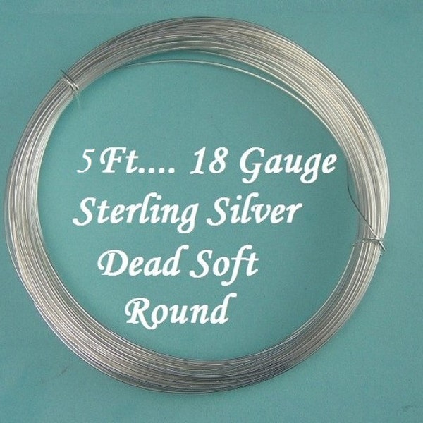 18 gauge g ga, 5 Ft Sterling Silver Dead Soft Wire