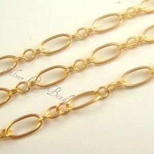 Gold Filled Oval Long and Short Chain, 8 feet SALE 6x2.5mm