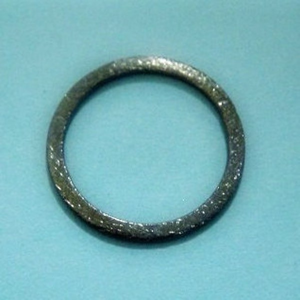 6 Brushed Circle Links, OXIDIZED 925 Sterling Silver Textured Connector, 20 mm