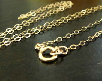 FINISHED Gold Filled Chain with clasp, 14k Flat Cable Chain, 1 PCS, 2x1.5mm, 24 inch, WHOLESALE Chain