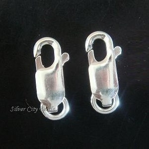 Silver Lobster Clasps, Bali Flat Sterling Silver Trigger Lobster Clasps-10x4 mm, SC490 image 1