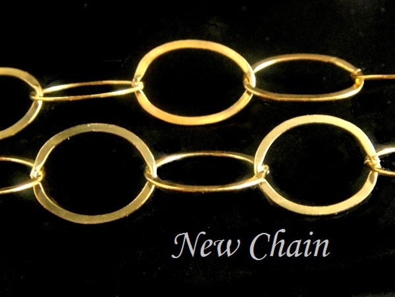 14k gold filled Flat cable chain, 5 Ft, Footage Chain 10 x 9mm 画像 2