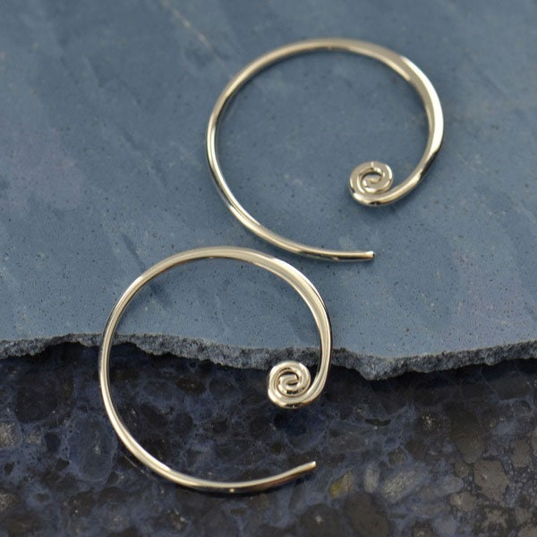 Sterling Silver Curled Hook Ear Wire With Curlicue - Etsy