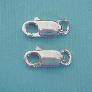 Silver Lobster Clasps, Bali Flat Sterling Silver Trigger Lobster Clasps-10x4 mm, SC490 image 2