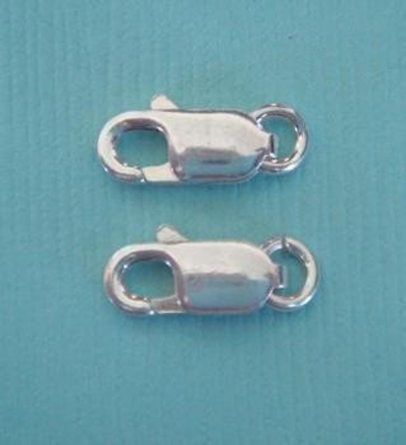 Silver Lobster Clasps, Bali Flat Sterling Silver Trigger Lobster Clasps-10x4 mm, SC490 image 2