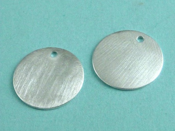 Sterling Silver Satin Blank LARGE Tags Stamps Discs,