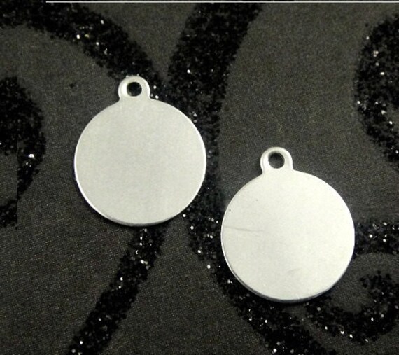 Sterling Silver Tags Blanks Stamping Discs Charms 8 PCS 10mm 28g .9mm hole