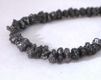 Black Diamond Nuggets, Raw Diamond Rondelle, 10 pcs, AAA High Quality, Lots of Sparkle, 3-4mm, Wholesale Diamonds