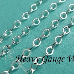 40 Ft - UPGRADE- Sterling Silver Flat Cable Chain- 2.2x1.7mm, wholesale chain