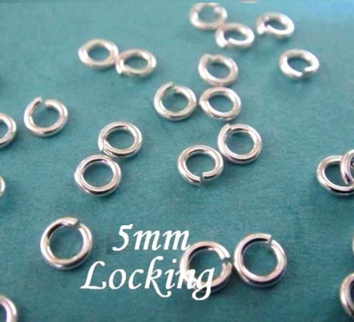 5mm Sterling Silver Locking Jump Rings 50 Pcs 20 Gauge Ga G Etsy