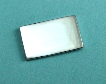 Sterling Silver Rectangle Stamping Blank for Envelope Locket , Envelope Charm, 16x10mm, 14ga thick (1.25mm)