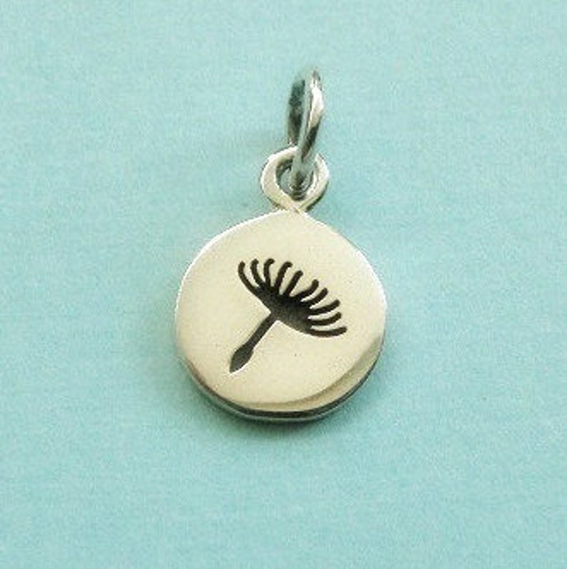 21.5x15mm Thickness 1mm 2 Sterling Silver Dandelion Charm SMALL Flower Pendant 925 Silver