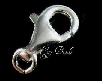 1 Sterling Silver Large Lobster Clasps with Ring-10x14mm