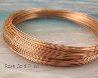 14k Rose Gold Filled Wire Round - Troy Ounce -  22ga g guage DEAD SOFT-  Wholesale Wire Pink Gold filled