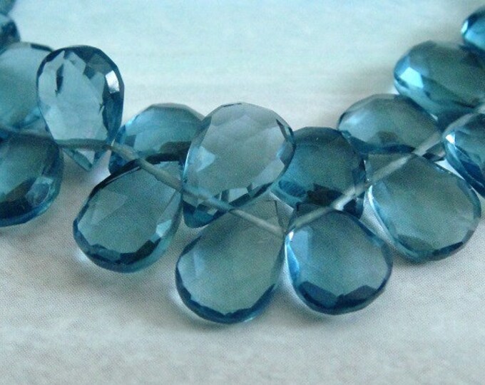 LONDON BLUE QUARTZ Pear Faceted Briolette Beads 9-10MM - Etsy