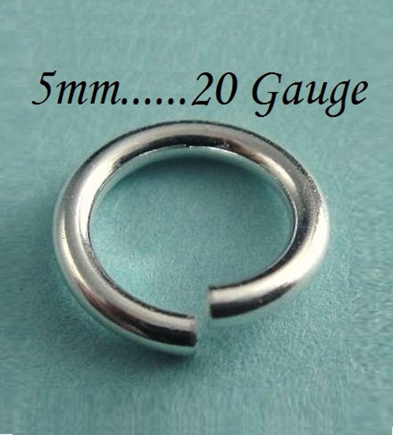 20 Sterling Silver Open Jump Rings 5mm, 20 gauge ga g image 1