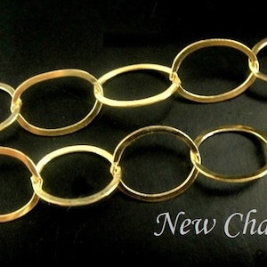 14k gold filled Flat cable chain, 5 Ft, Footage Chain 10 x 9mm 画像 1