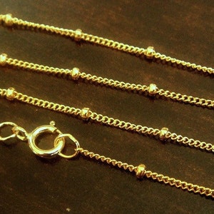 FINISHED Satellite Chain Necklace,  14k Gold Filled, 18 INCHES, 1mm chain, 1.9mm bead