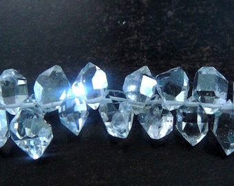 Herkimer Diamond, Top Drilled Crystal Beads, Charm Pendants, Double Terminated, Select your size, 5, 10 , 25pcs