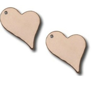2 Pcs - 14k Rose Gold LARGE Heart Blank  Disc Tag Stamping  Charm 13.3x16.2mm - 24ga -2 pc