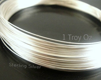 Sterling Silver Wire, Round, 1 Troy Oz -  LOW Wholesale Price - Made in USA - Select your Size