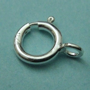 Silver Spring Ring Clasp, 25 Pcs 5mm, Sterling Silver Spring Ring Clasps, Closed Ring, SC145 image 1