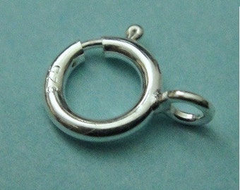 5mm SPRING RING Clasp, 25 Pcs, 925 Sterling Silver, CLOSED Ring, High Quality Premium Clasps, SC145