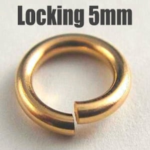 5mm Gold Filled Locking Jump Rings, 18 GAUGE, aka jump locks, secure, Select QTY