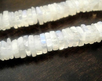 Rainbow Moonstone Heishi Beads, Natural Gemstones, 3 INCH strand, Brides, Wholesale Gems, 4-5mm,