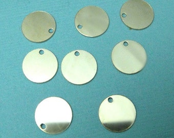 Gold Filled Blank Round Disc Tag Stamping 26 ga 8.9mm, 50 pcs 14k gold filled