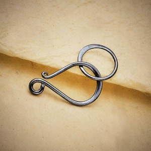 Sterling Silver Oxidized Simple Hook and Eye Clasp- 25x11mm SOx395