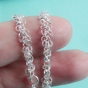 Sterling Silver Rolo Frilly Chain,  FINISHED Chain, Select your SIZE
