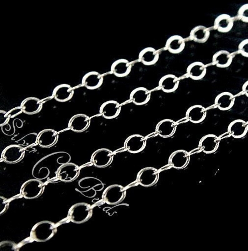 Sterling Silver Flat Cable Chain 2 x 1.5mm BULK Wholesale 50 ft