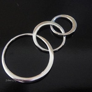 Silver Links, Thai Sterling Silver Circle Links 37 x 18 x .7 image 1