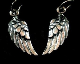 Angel Wing Charms, Sterling Silver Bird Wing Pendant, 20x5x1.5mm, 1 Pair