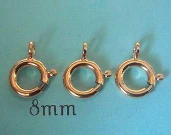 8mm 14k Gold Filled Spring Ring Clasp, 5 pcs, GC148