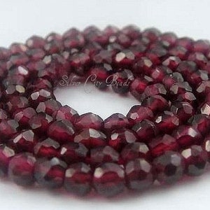 Garnet Faceted Rondelles AAA Natural Untreated Gemstones, WHOLESALE GARNET, 3-4mm