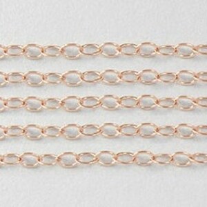 14k Rose Gold Flat Cable Filled Wholesale Chain 5 Ft, 2x1.5mm